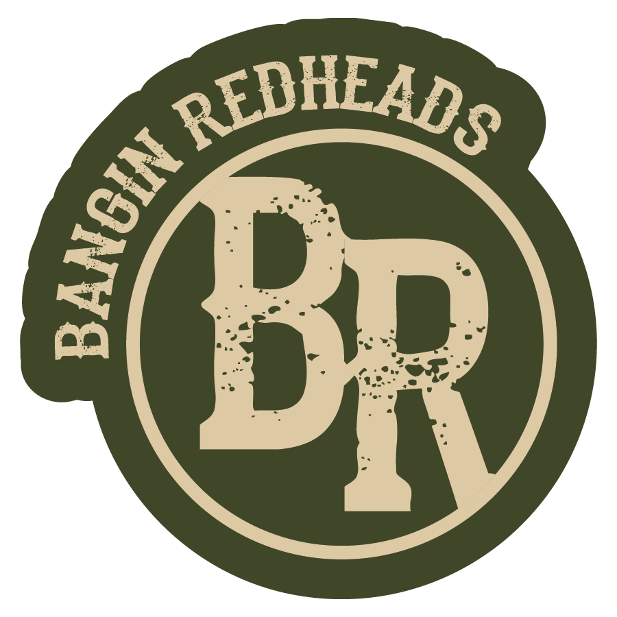 Bangin' Redheads BR Logo Sticker: Olive Roundel Decal
