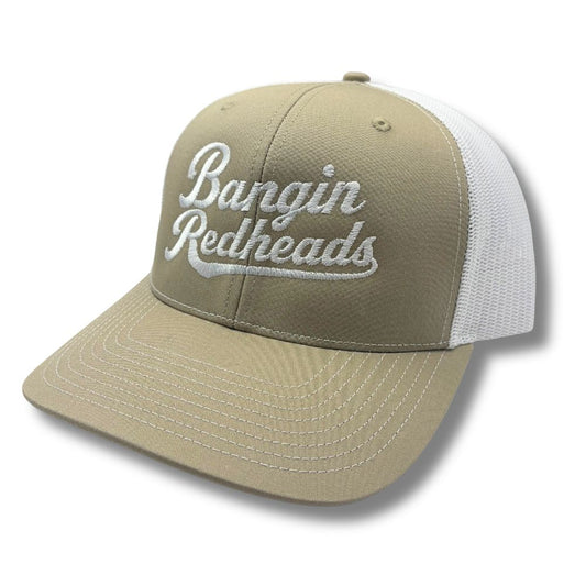 BR Embroidery Script - Richardson 112 Trucker Cap Khaki/White