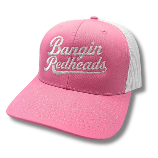 BR Embroidery Script - Richardson 112 Trucker Cap Pink/White