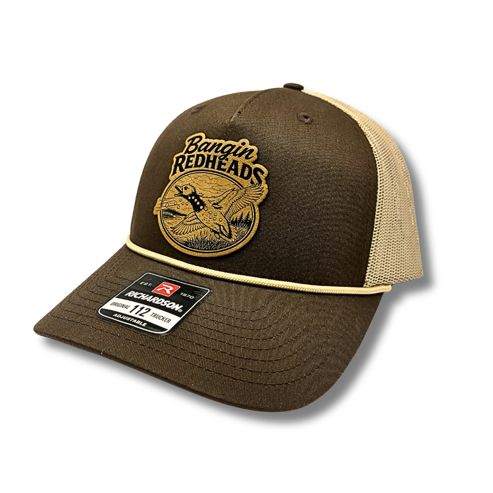 Leather Duck Patch - Richardson 112 Trucker Cap Brown/Khaki